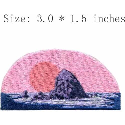 Stone and the Sun 3.0"wide embroidery for wave/sky/ocean