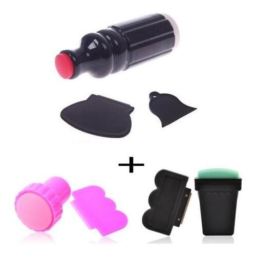 Nail Art Stamping Stamp Tools Scraping Knife Set Rectangle Round nail stamper nail polish stamp