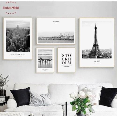 Nordic Decoration Home Canvas Painting City Building Landscape Wall Pictures For Living Room Posters And Prints Wall Art SAN117