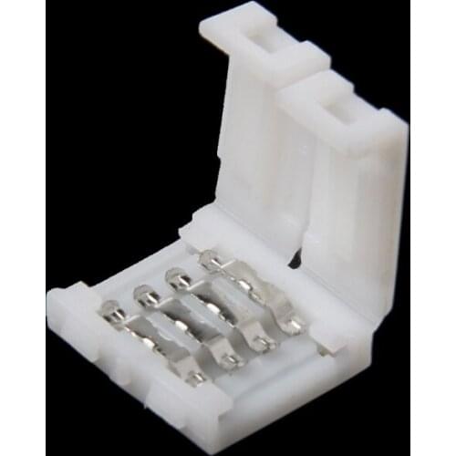 LX9B Solderless Clip-on Coupler Connector 4 Pin 10mm For 5050 RGB LED Strip Light