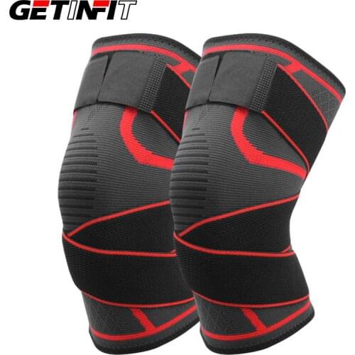 1Pair Sports Knee Support Knee Brace Pressurized Elastic Knee Pads Support Basketball Volleyball Breathable Bandage