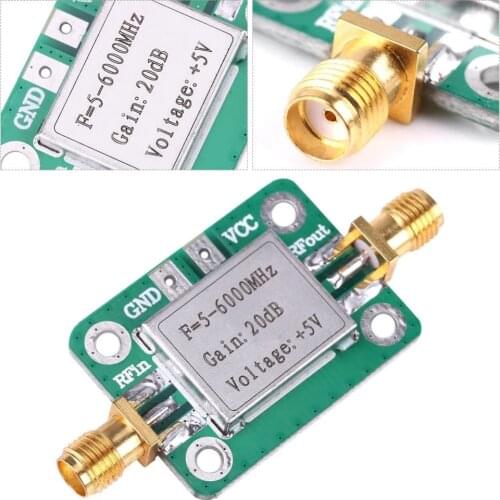 5M-6GHz RF low noise Broadband Signal Amplifier Power Amplifier Gain 20dB VFH UHF SHF 5-6000mhz LNA