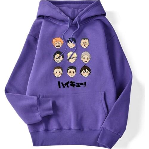 Spring Haikyuu Harajuku Hooded Tops Funny Cartoon Sweatshirt Mens Daily Casual Hoodies Hot Anime Hip Hop Streetwear Men