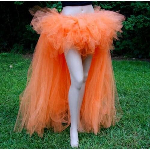 Floor length Tulle Skirt Overskirt Girls Fluffy Adult Tutu Dance Mesh Skirt