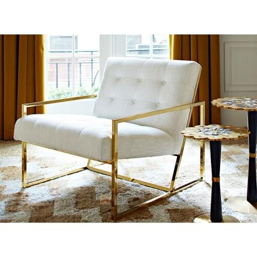 Post-modern stainless steel living room single sofa backrest creative combination furniture sofa small household type modern sim