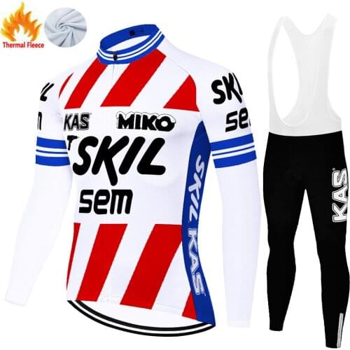 Kas Retro Winter Thermal Fleece Uomo Maillot Invierno Equipo Ropa Jersey Camisa Equipamento De Ciclismo Uniforme Ciclismo Hombre