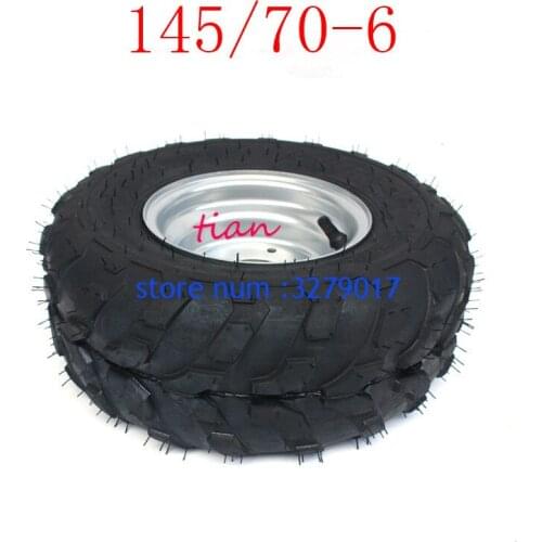 2PCS STOCK IN USA Go Kart Buggie Atv Quad 1 Wheeler Front Rear Atv Tires and Wheels 145/70-6 for 6" Rims