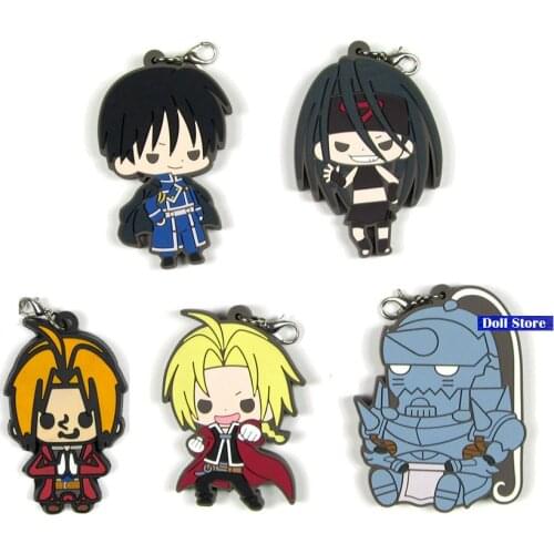 2108 New Arrival Fullmetal Alchemist Original Japanese anime figure rubber mobile phone charms/key chain/strap D187
