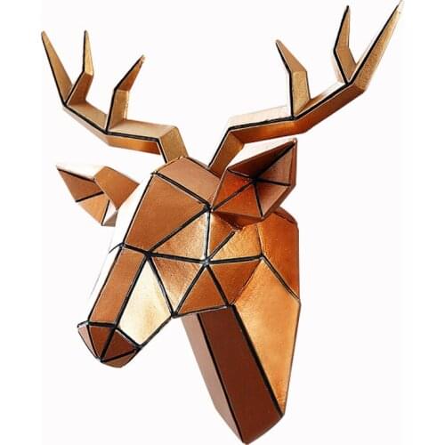 HOME DECORATION ACCESSORIES,LARGE,3D DEER HEAD STATUE,SCULPTURE,WALL DECOR,ANIMAL FIGURINE MINIATURE,LIVING ROOM DECORATIVE ART