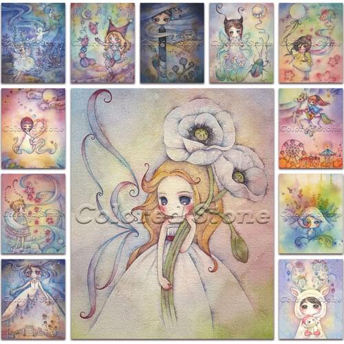 New Diamond painting Cartoon cute girl doll beauty 5D DIY Full Square Drill embroidery Cross stitch 3D Round mosaic Drawing 102