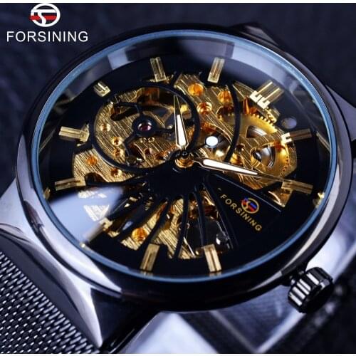 Forsining Fashion Case Unisex Samll Design Dial Luxury Watches Luxury Brand Skeleton Mens Mechanical Waterproof D Watches