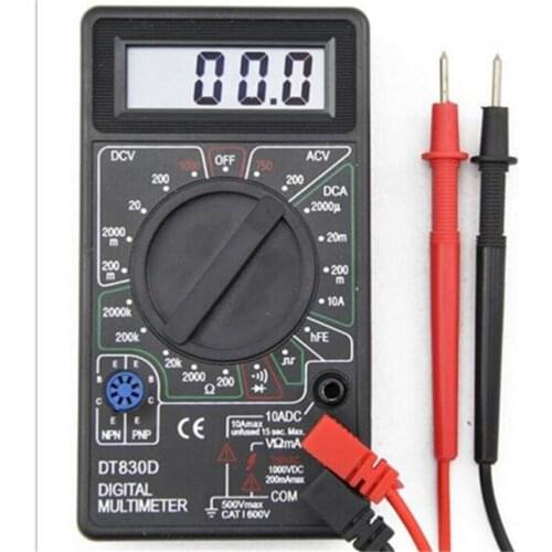 DT-830D Digital Multimeter with Buzzer Square Wave Output Voltage Ampere Ohm Tester Probe DC AC LCD Overload protection 20%off
