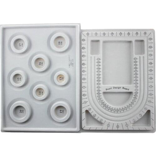 2Pcs Bead Design Board Bracelet Design Board Flocked Bead Board Necklace Beading Jewelry Organizer Tray DIY Jewelry Making Tray