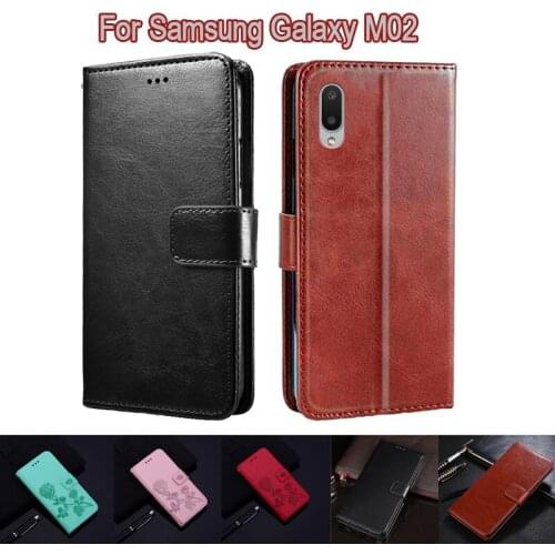 Flip Case For Samsung Galaxy M02 SM-M022M M022F Cover Phone Protective Shell Funda Case For Samsung M02 M 02 Wallet Leather Book