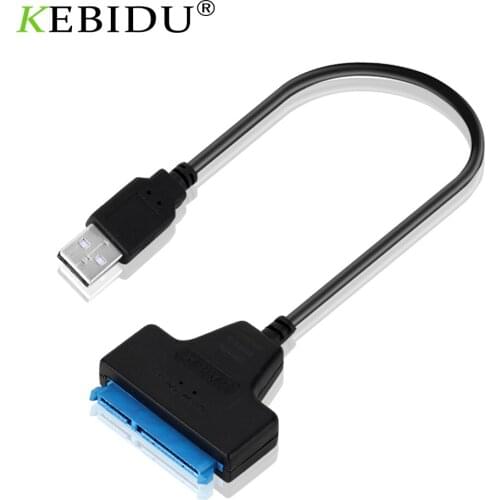 KEBIDU 22 Pin USB Cable Sata To USB 2.0 Adapter Suport 2.5 Inches External SSD HDD Hard Drive Sata Cable USB Sata 2.0 Adapter
