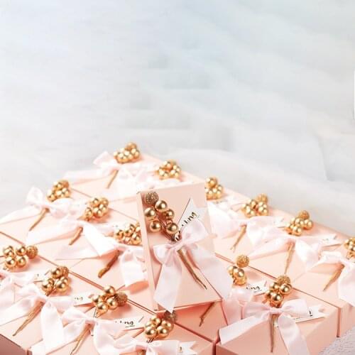 Pure Flower Candy Box with ribbon Wedding Favors and Gifts Boxes Bags for Guests Wedding Decoration Baby Shower Party Supplies