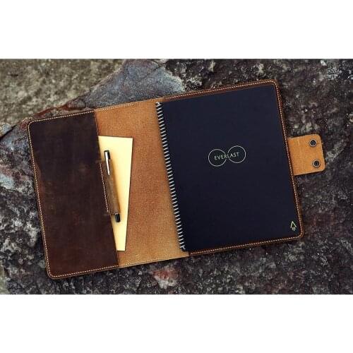 Vintage retro leather rocketbook executive cover rustic leather cover folder for rocketbook everlast notebook executive size