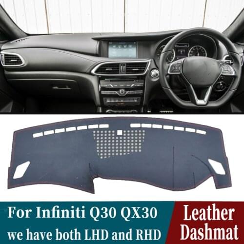 Leather Dashmat Dashboard Cover Pad Dash Mat Carpet Car-styling Accessories For Infiniti Q30 QX30 2015 2016 2017 2018 2019 2020