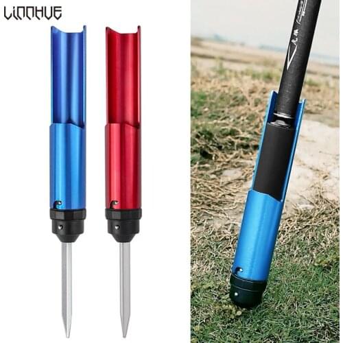 LINNHUE Portable Fishing Pole Holder Aluminum Alloy Detachable Rod Holder Bracket Base Throwing Carp Sea Fishing Rod Accessories