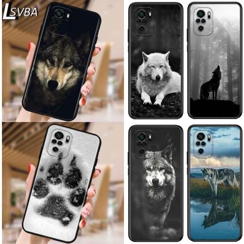 Fashion Black Wolf for Xiaomi Redmi Note 10 10S 9 9T 9S 9Pro Max 8T 8Pro 8 7 6 5 Pro 5A 4X 4 Soft Black Phone Case