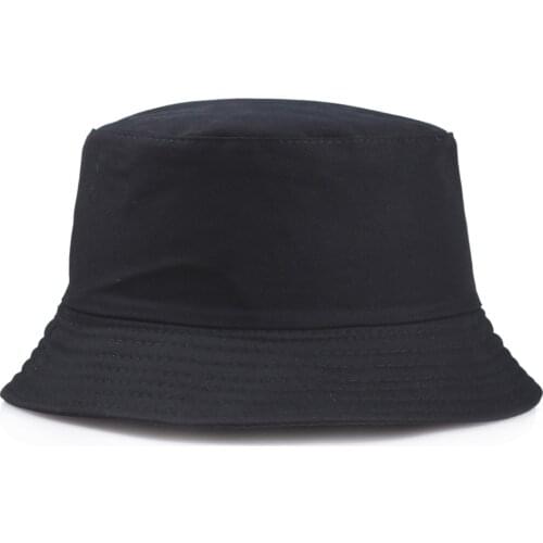 Solid Color Black Foldable Bucket Hat Beach Sun Hat Street Headwear Fisherman Outdoor White Cap Men and Woman Hat