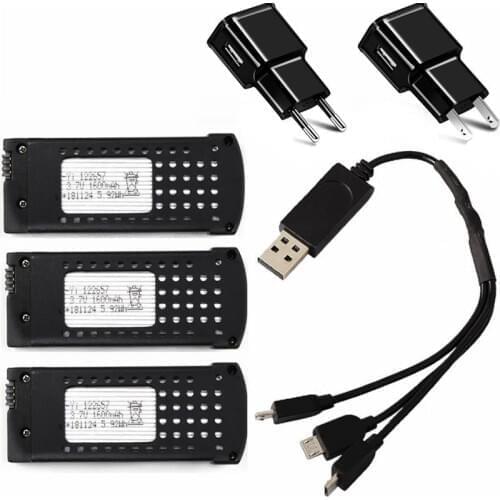 Original 3.7V 1600mAh Lipo Battery and ( 3-in-1 ) Charger For SG106 RC Helicopter Quadcopter Spare Parts 3.7v Drone Battery