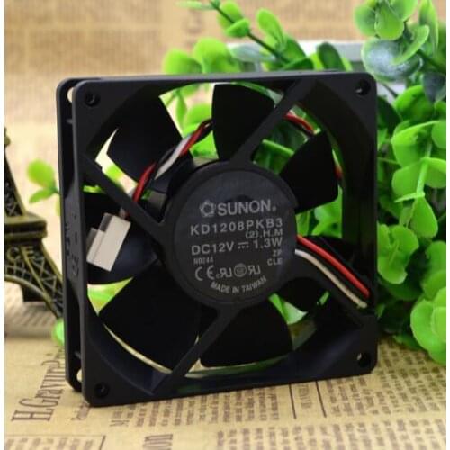 Original SUNON KD1208PKB3 80*80*20 12V 8 cm 1.3W three wire case mute fan