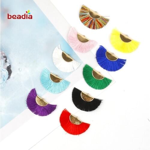 Popular Fan Tassel Gold Tassels Jewelry Accessories Jewelry Making Earring Making Diy Handmade Silk Tassels 2pcs/bag