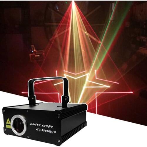 Animation RGB Home Stage Lighting Effect DMX Laser Projector 1.5W RGB Pattern Laser Light Disco Light Music Party Dj Lumiere