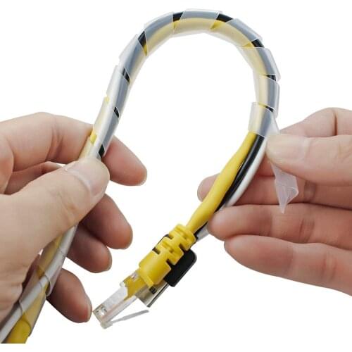 2015 New 20mm * 10m length Spiral Cable Wire Wrap Tube computer Manage Cord Cable Sleeves