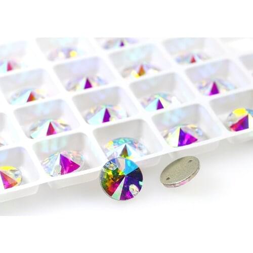 Mix color size rivoli strass sew on rhinestones k5 flatback crystals glass sewing rhinestone applique for needlework shoes