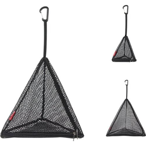 Outdoor Triple-cornered Drying Net Foldable Storage Net Camping Hanging Net Storage Basket PVC Hanging Net Bag