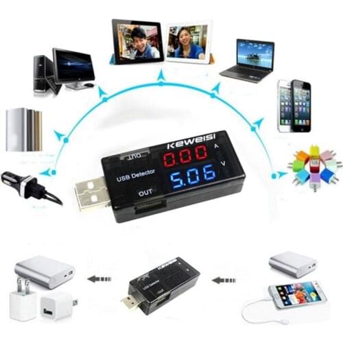 USB Current Voltage Charging Detector Mobile Power Current and Voltmeter Ammeter Voltage USB Charger Tester Double Row