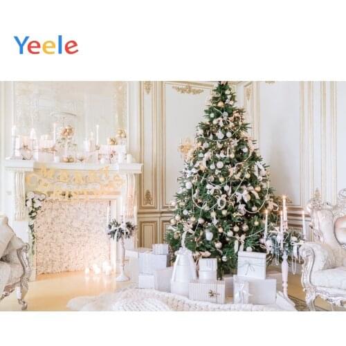 Yeele Christmas Tree Fireplace Gift Royal Photography Background Vinyl Baby Portrait Photographic Backdrop for Photo Studio