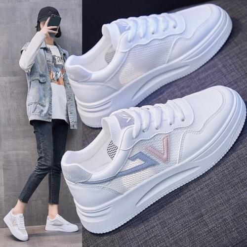 2021 Hot Flats Woman Sneakers Womens Shoes Ladies Casual Breathable Female Vulcanized Shoes Lace Up Woman Comfort Walking Shoes