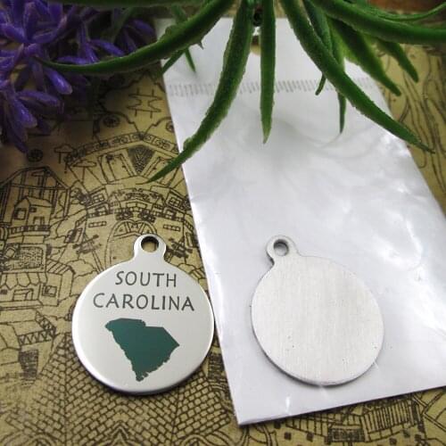 10pcs--"South Carolina map"stainless steel charms 5 styles for choosing DIY Charms for necklace bracelets