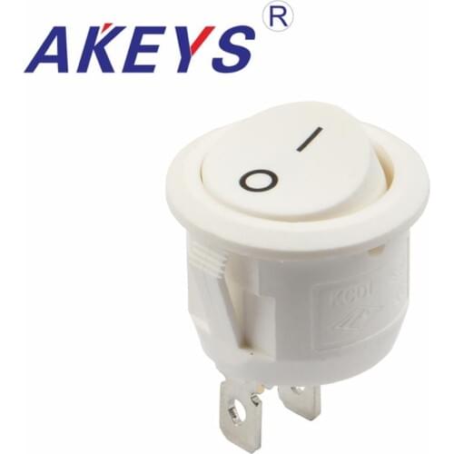 15PCS KCD1-105 2pins 2nd gear White round rocker switch Small appliances special rocker switch