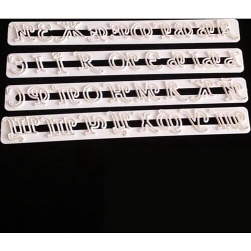 4pcs /set Russian Letters Kitchen Fondant Plastic Alphabet Letter Number Mold Cake Decorating Tools Set Baking Cookie Cutter TB