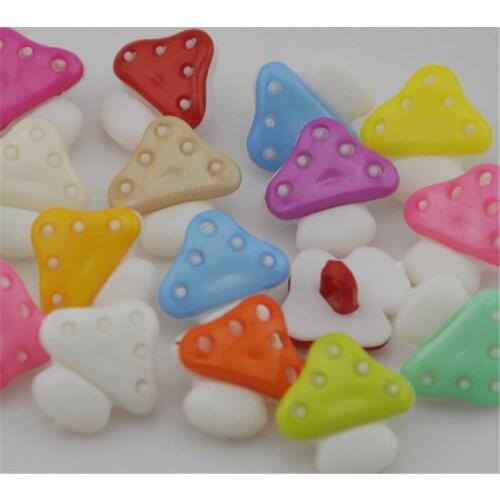 50pcs Mix Color Mushroom Shank Plastic Combined Buttons DIY Scrapbooking Childrens Garment Sewing Accessories PT32