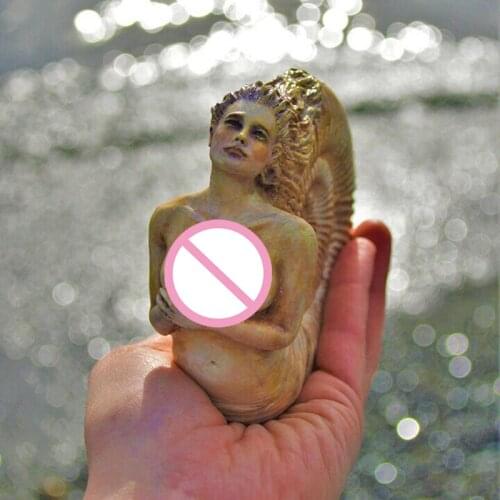 Ammonite Woman Ancient Spirit Mini Statue 10x12cm Desktop Decoration Vintage Ornament JS22