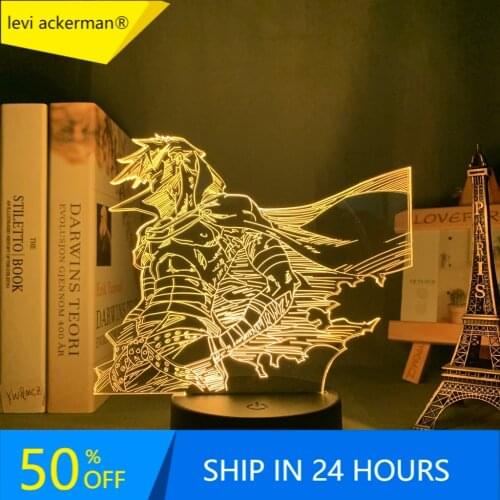 Anime Gurren Lagann Kamina Led Night Light for Bedroom Decor Birthday Gift Night Lamp Kamina Light Gurren Lagann Gadget