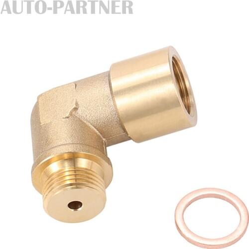AUTO-PARTNER Universal 90 Degree M18x15 Angled Lambda O2 Oxygen Sensor Extender Spacer for Decat Hydrogen Brass