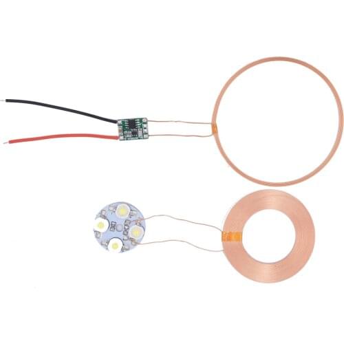 Taidacent 100mm Long Distance 5V Light Up Wireless Charger Inductive Charging Pad Power Bank Charging Module Circuit Board