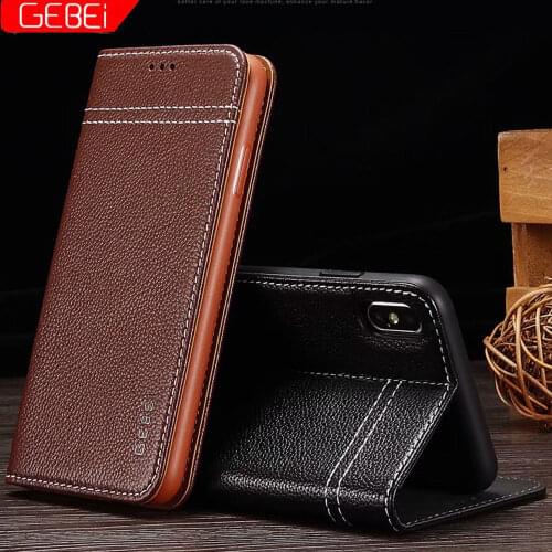 For iPhone 11Pro X XS Max XR 8 7 6S Plus GEBEI Luxury PU Leather Wallet TPU Card Pocket Holder Flip Case Kickstand Cover Etuis