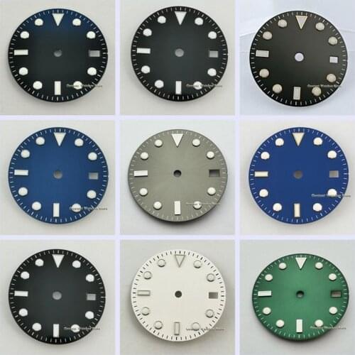 28.5mm Sterile Black/White/Gray/Blue/Green Watch Dial Fit For NH35/NH35A ETA2824/2836 Miyota 8205/8215/821A DG2813/3804 Movement