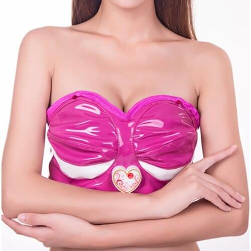 Breast Enlargement Vibrator Breast Massage Bigger PU Leather Bra Must Up Electric Massager Stimulator Nipple Sucker Cup Machine