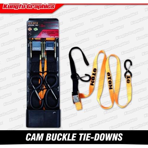 KUNGFU GRAPHICS Cam Buckle Tie Down Strap 1.8m for Motorcycle Bicycle ATV Quad Cargo Transport Lift Tow Pull Move Drag Rope Belt