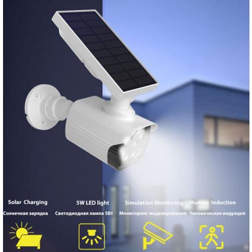 Solar Fake Camera Simulation Monitoring Wall Lamp Human Body Induction Court Searchlight Garden Lights