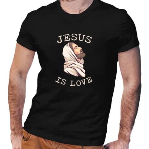 Jesus Is Love T Shirt 100% Pure Cotton Jesus Love Christian Summer Casual Fashion Black White Tee O Neck Short Sleeve Tee
