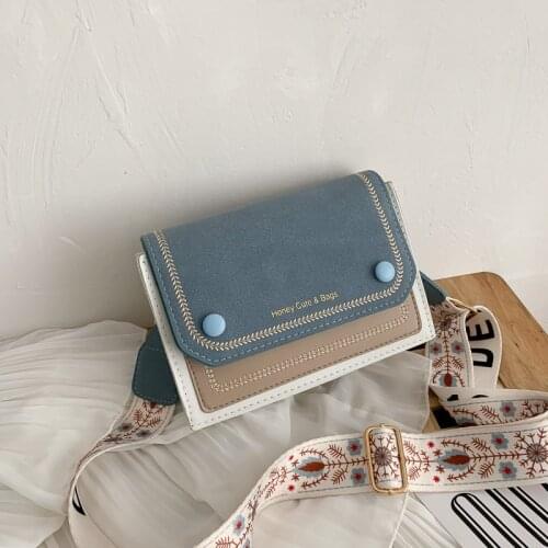 Fashion Nubuck PU Leather Flap Crossbody Bags for Women Summer Wide Strap Female Shoulder Bags Luxury Designer Handbag And Purse